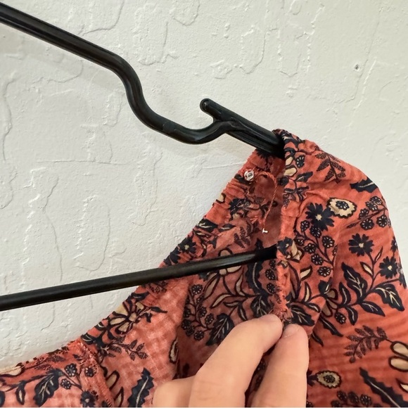 Madewell Blouse Puff Sleeve Peplum Top in Cavoli Floral cotton Small - Picture 5 of 8